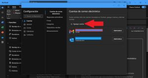 Outlook permite registrar más cuentas de correo, sin importar si pertenecen a otros clientes y plataformas