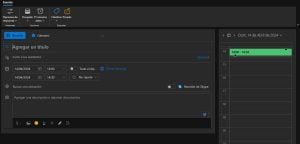 Si necesitas crear eventos en el calendario, como reuniones, puedes hacerlo desde la interfaz rápida de Outlook