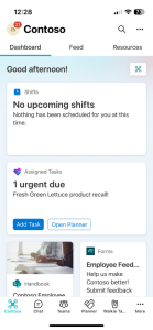 Imagen del lateral de la tarjeta de Viva Connections y Planner