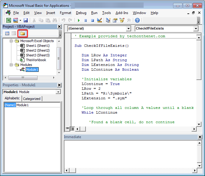 Una ventana de Visual Basic