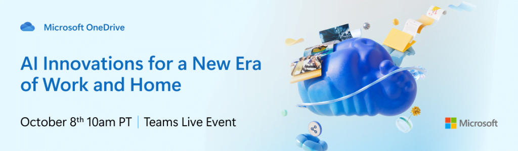 Una imagen que detalla el nuevo evento de OneDrive el 8 de octubre