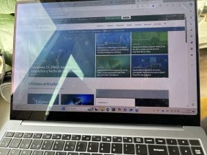 El reflejo en la pantalla del Samsung Galaxy Book4 Ultra