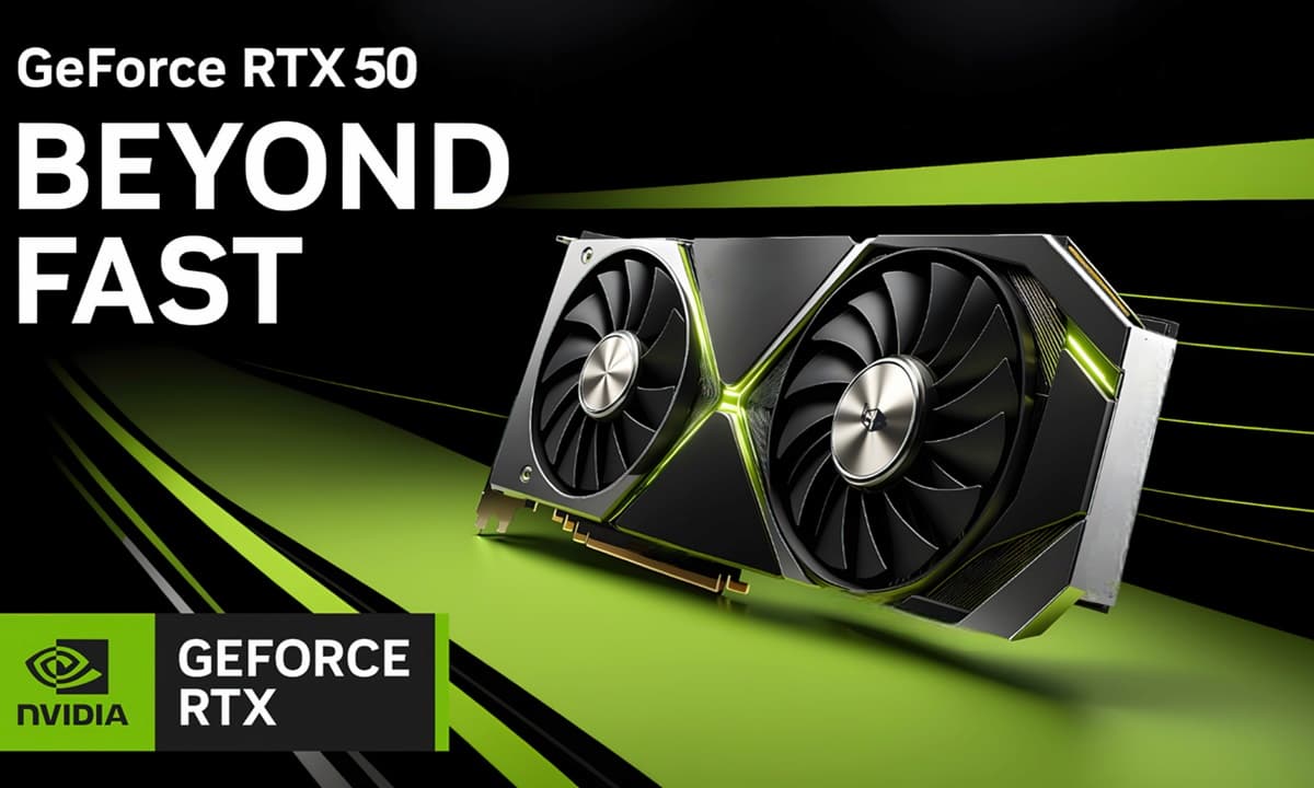 Imagen promocional de la serie RTX 50 de NVIDIA