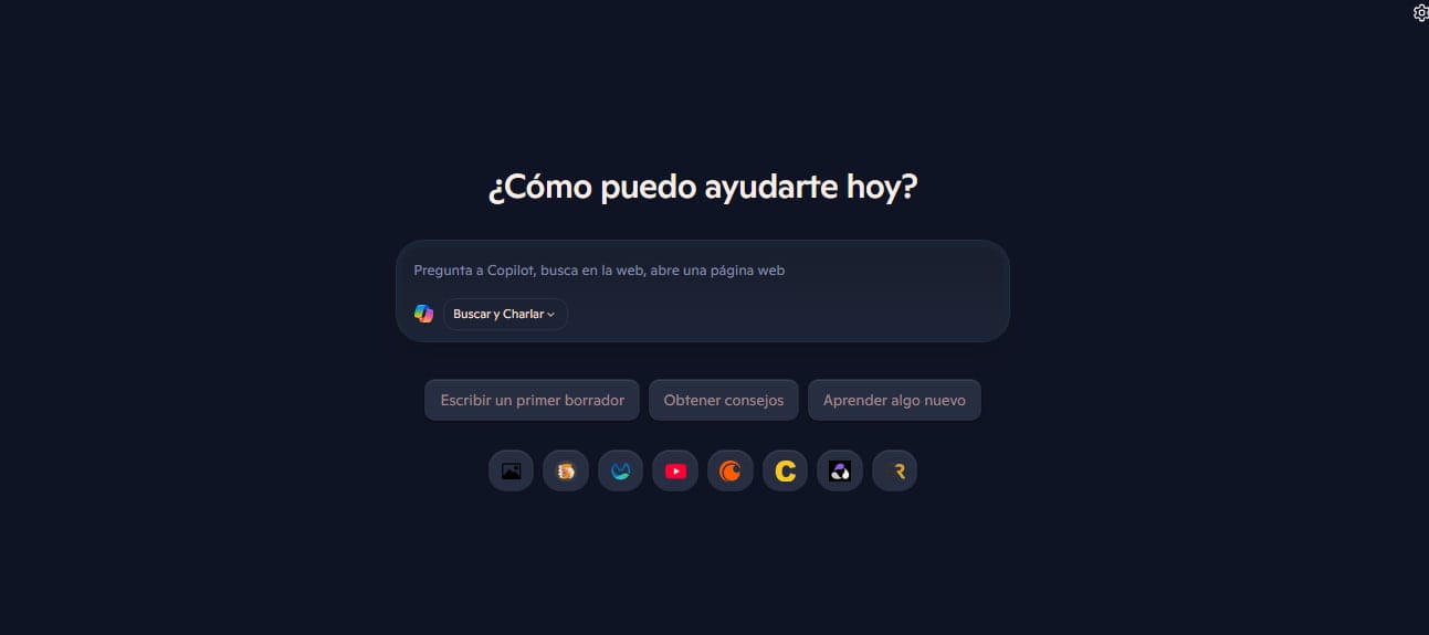 Imagen de Copilot en la pestaña nueva de Edge