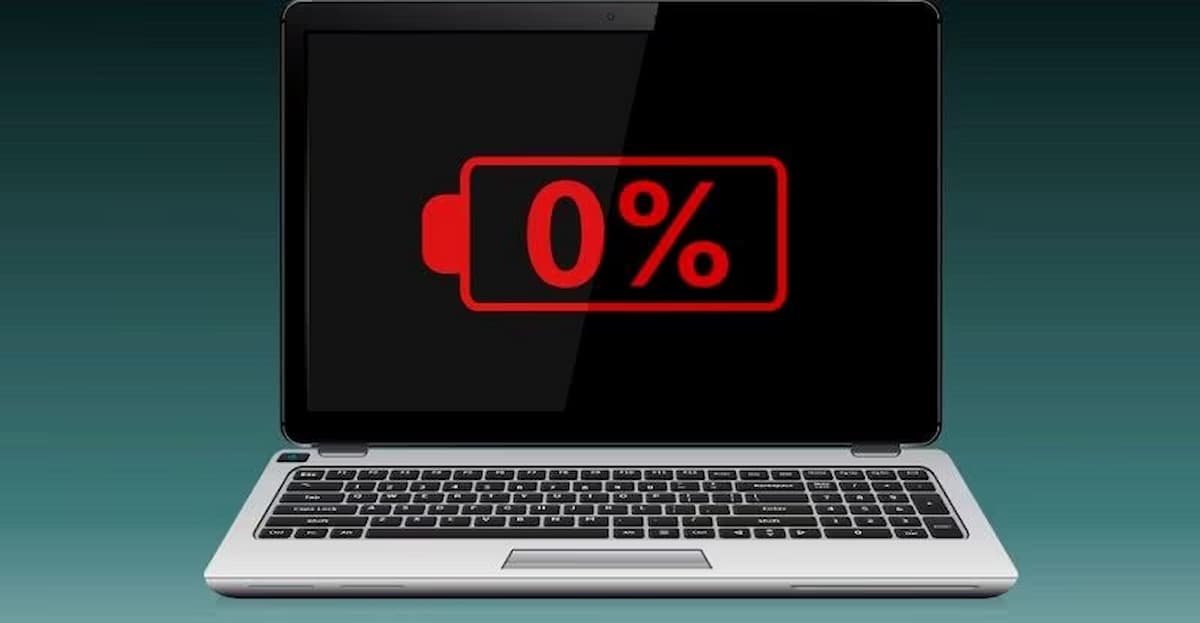 Imagen de laptop con batería descargada