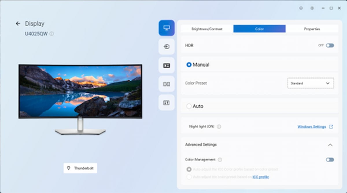 Imagen de la función Night Light en Windows en ARM