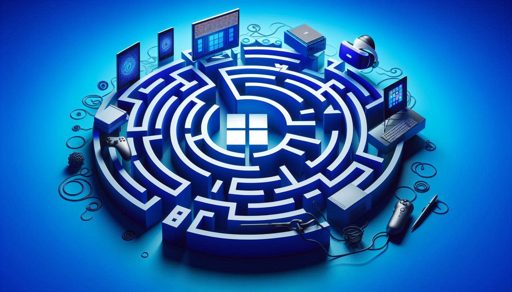 El logo de Windows rodeado de sus problemas