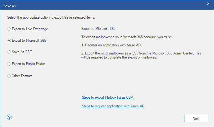 Exportar a Microsoft 365