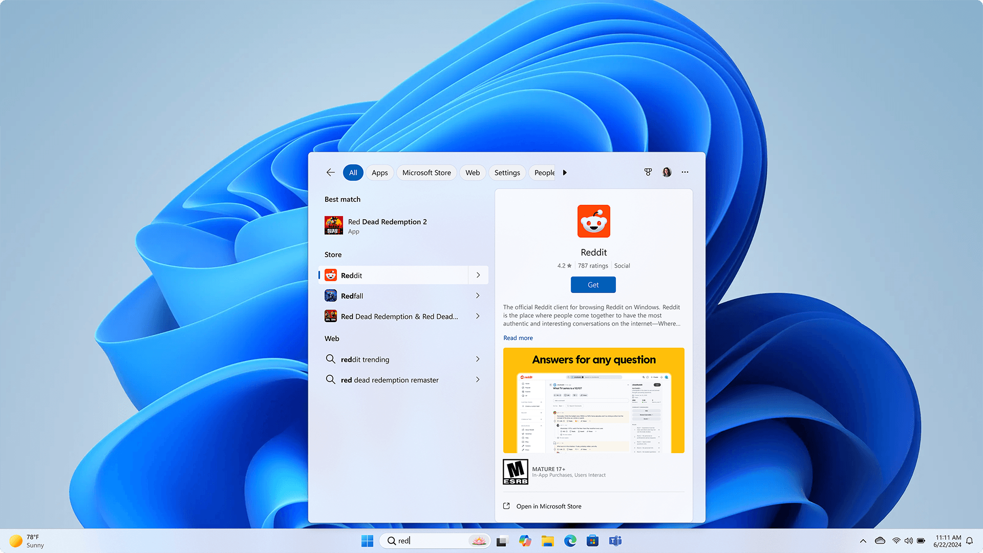 La Búsqueda integrada en la Microsoft Store