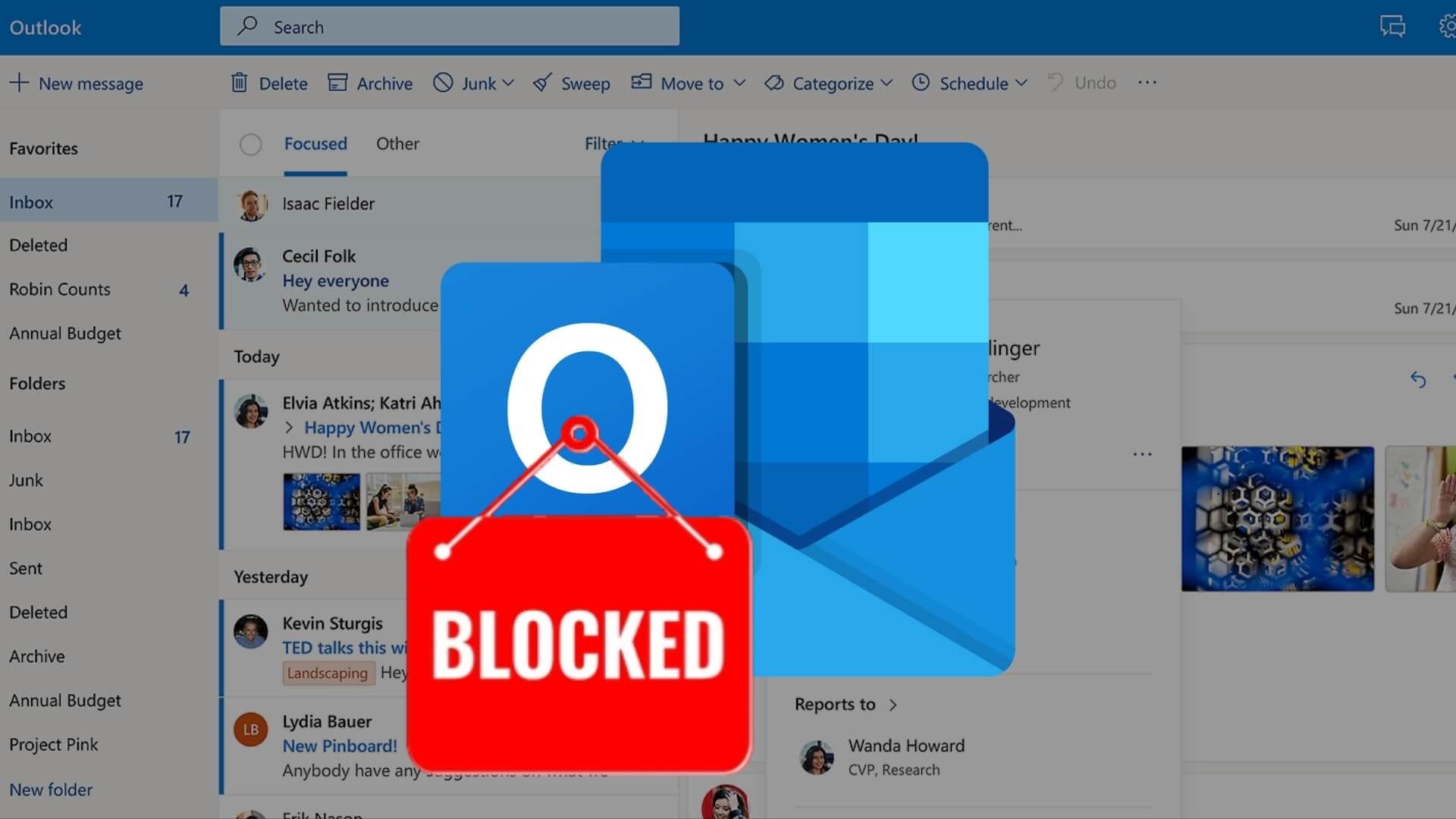 Imagen de Outlook bloqueado