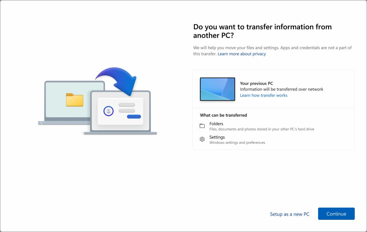 Imagen de la herramienta de migración en Windows