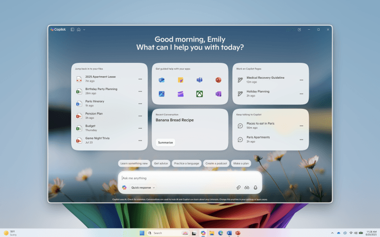 Copilot en Windows estrena búsqueda semántica y una nueva página de inicio para los Insiders