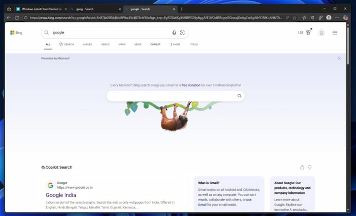 Imagen de nueva interfaz de Bing