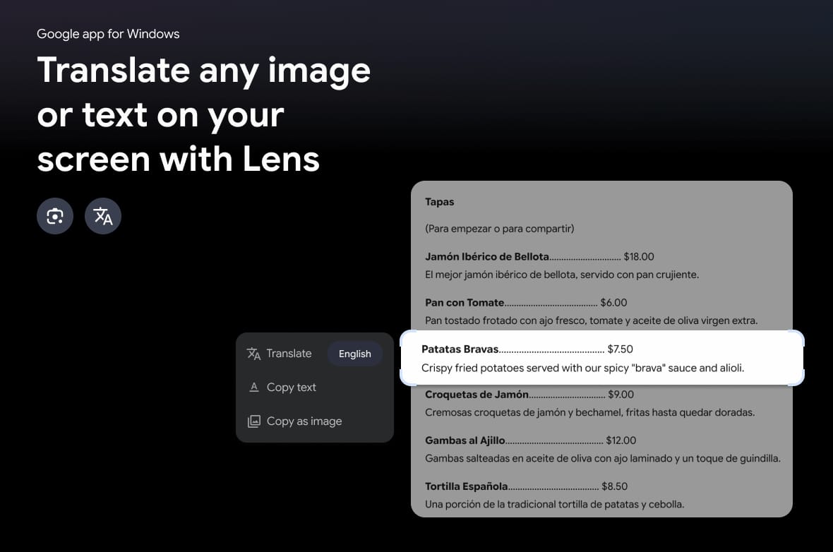 Imagen de la nueva app de Google para Windows