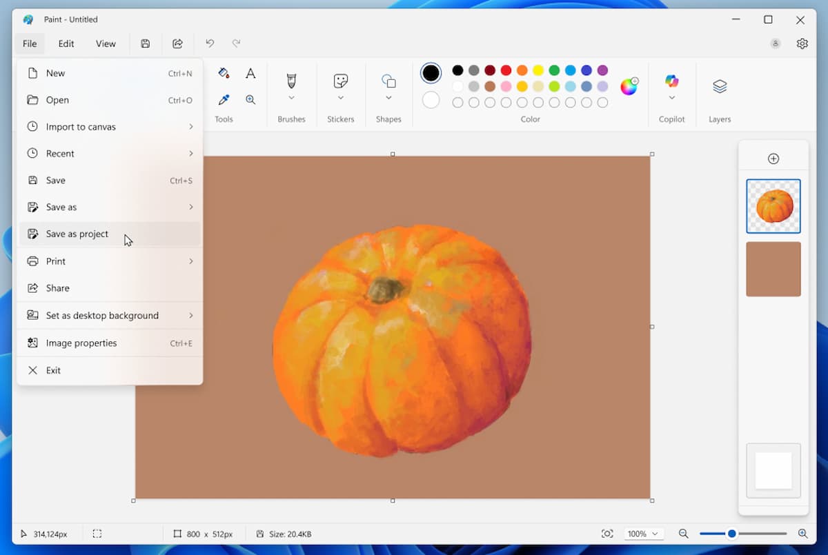 Imagen de Paint en Windows 11