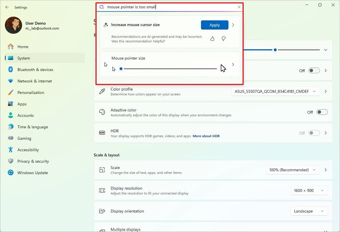 Imagen del Agente de IA que llega a la Configuración