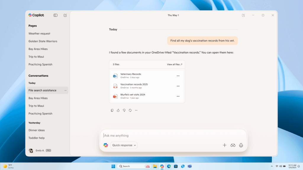 Búsqueda de Copilot en OneDrive