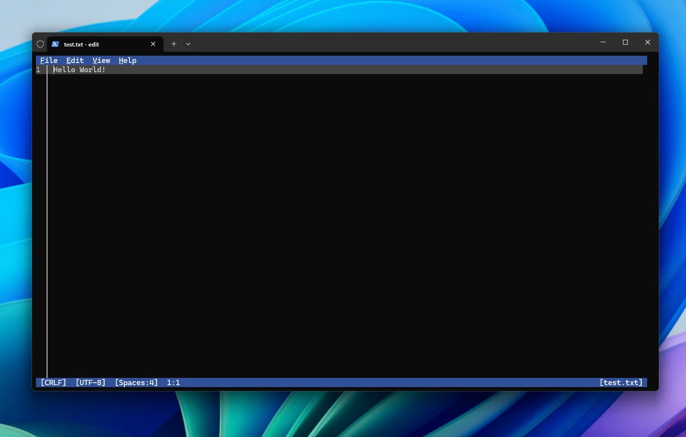Imagen en la que se muestra la app de Edit de Windows 11