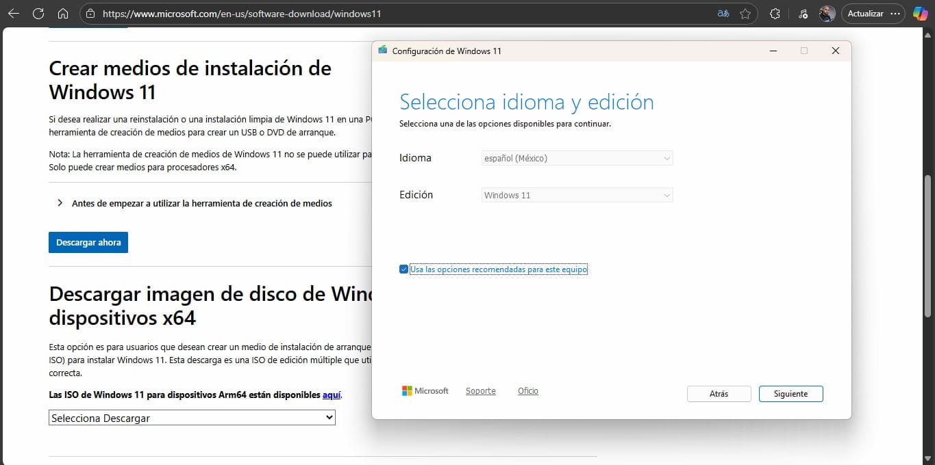 Imagen de Herramienta de Creación de Medios en Windows 11