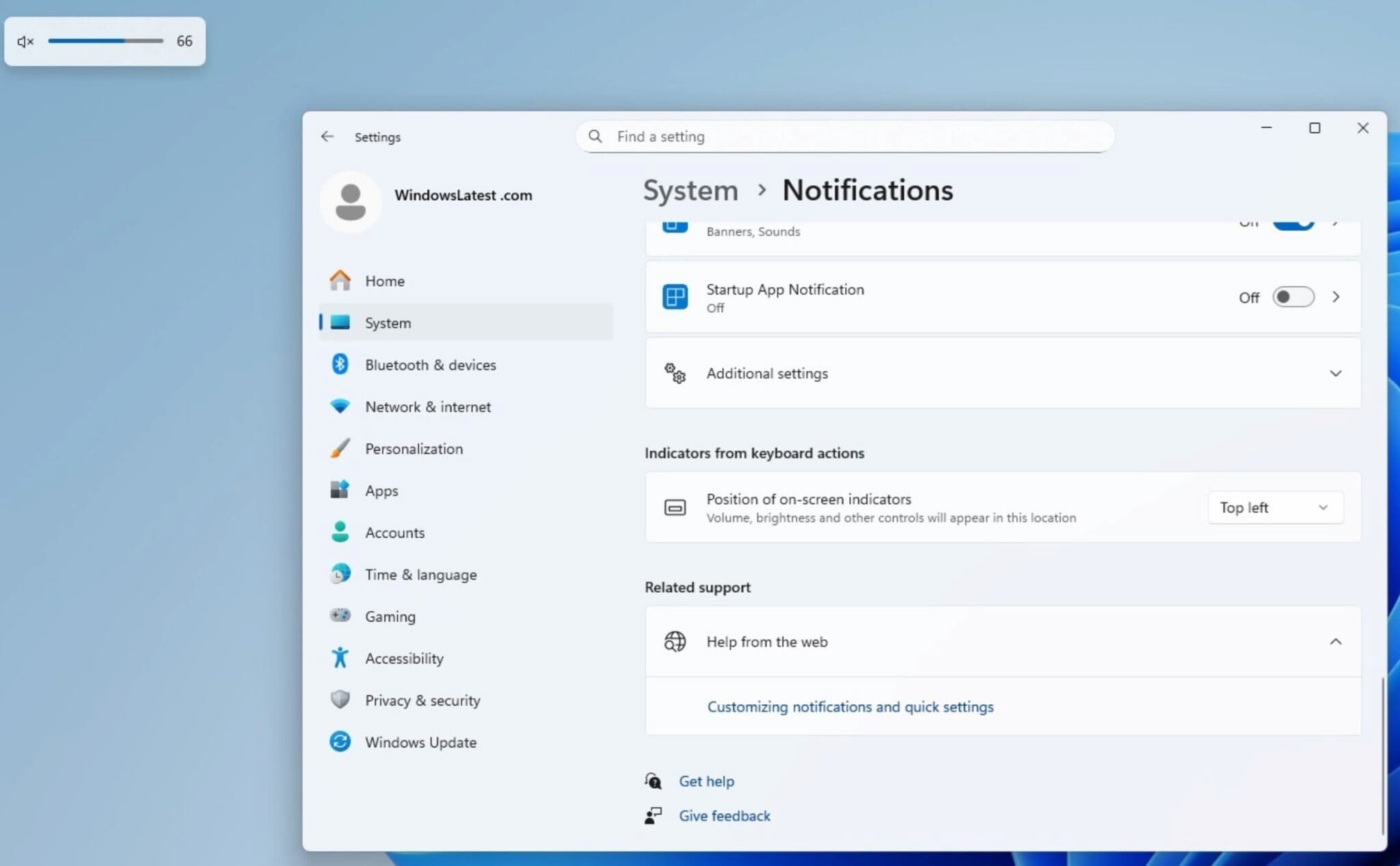Imagen de la Configuración de Windows 11