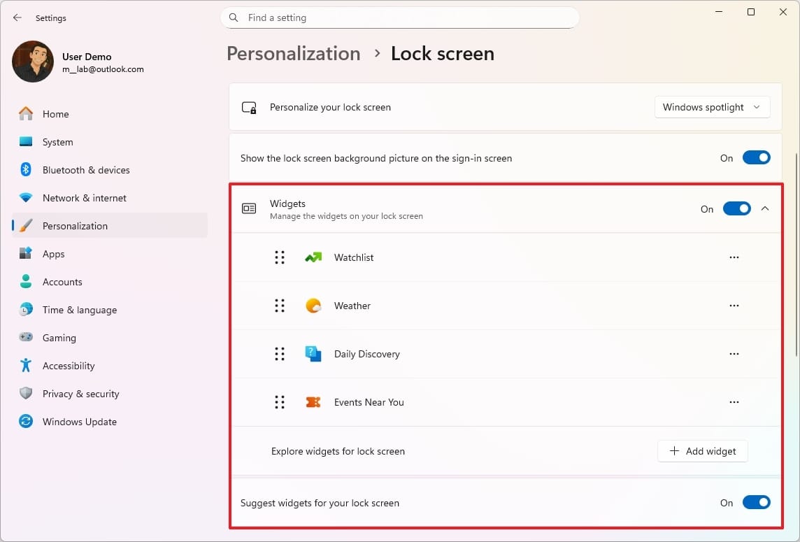 Imagen de los widgets de Windows 11