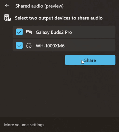 Audio compartido en Windows 11