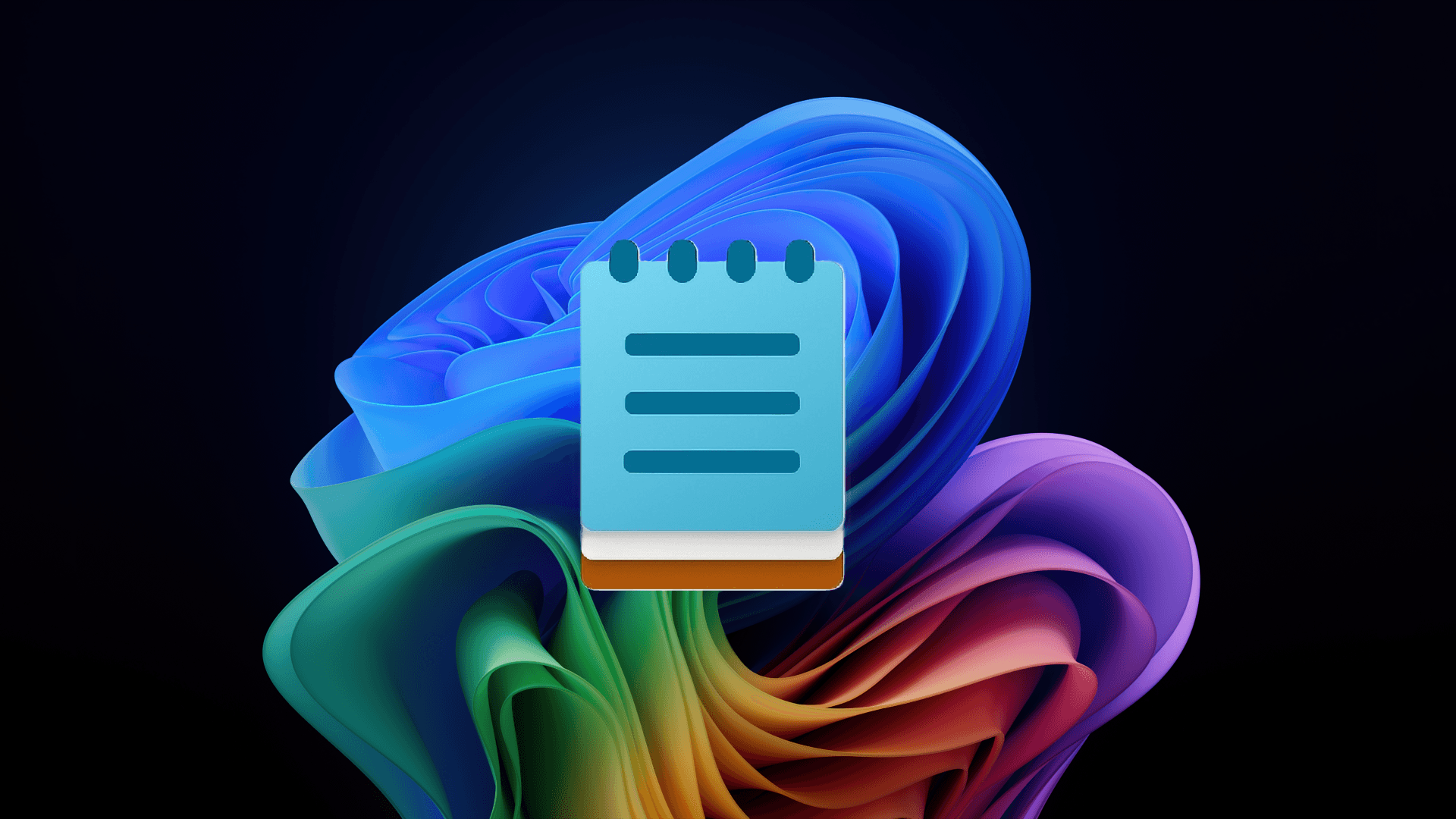 El bloc de notas sobre el fondo de Windows 11