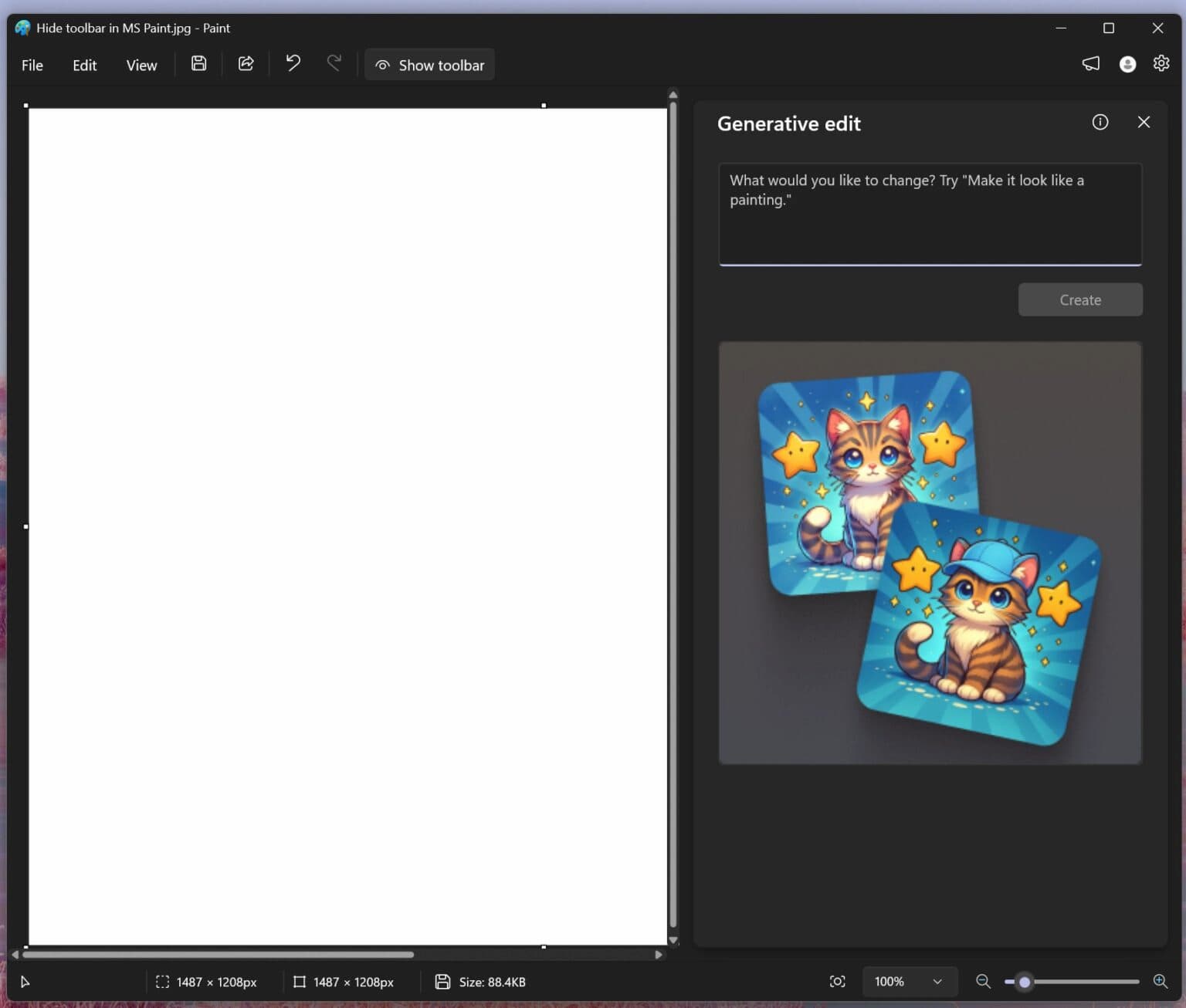 Imagen del generador de stickers de Paint 