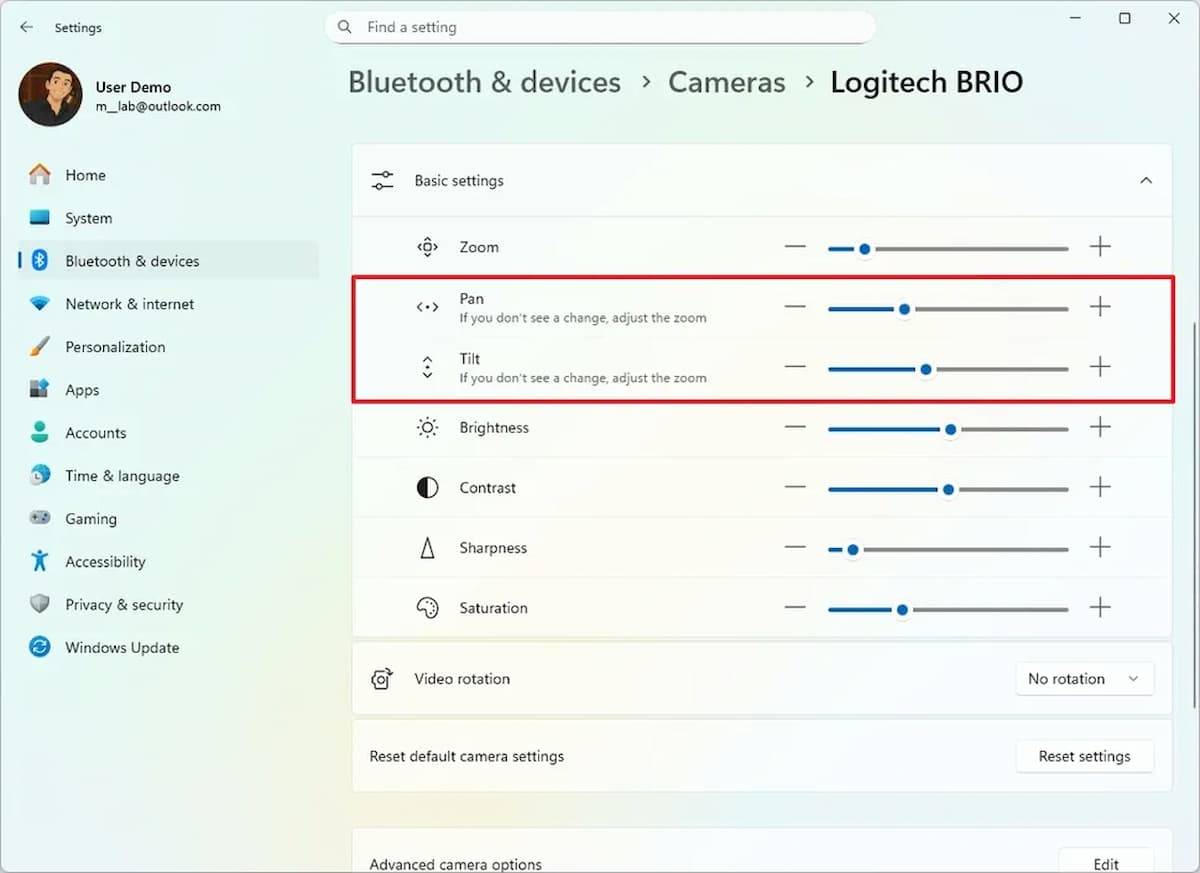 Imagen del mejorado soporte de cámaras en Windows 11