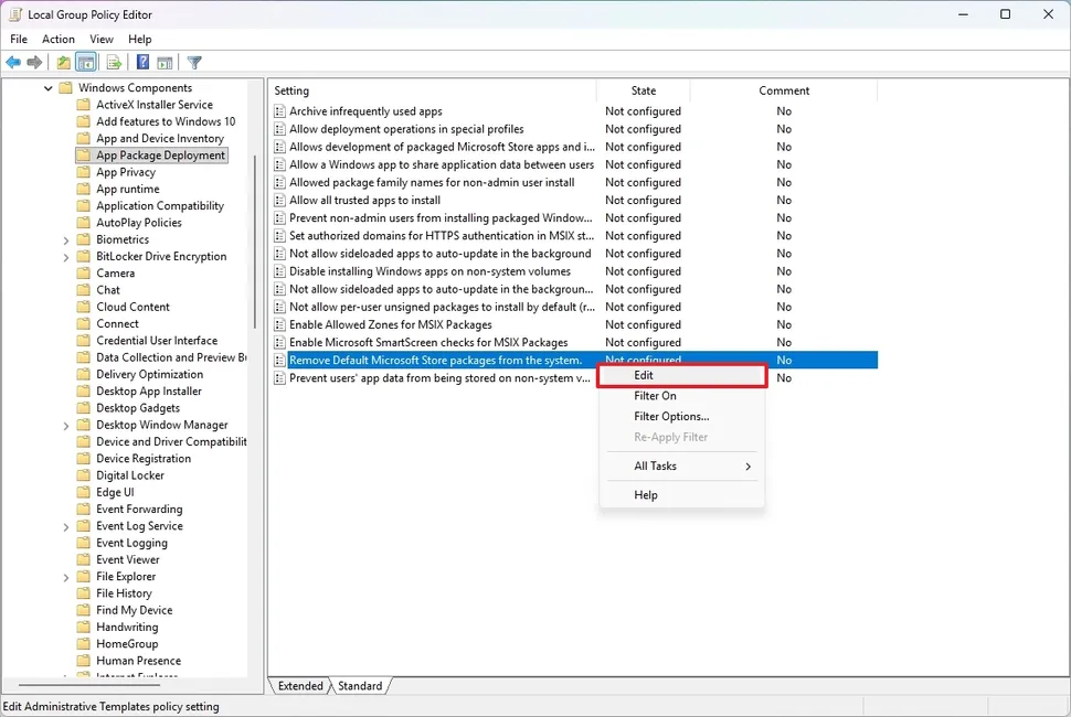 Las opciones de grupos