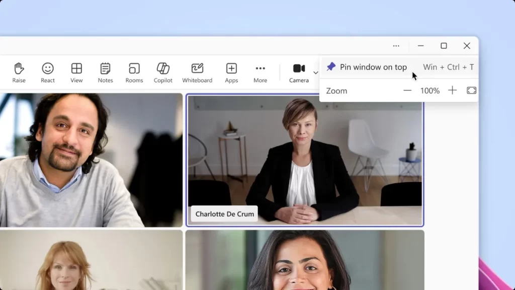 Teams anclado en primer plano