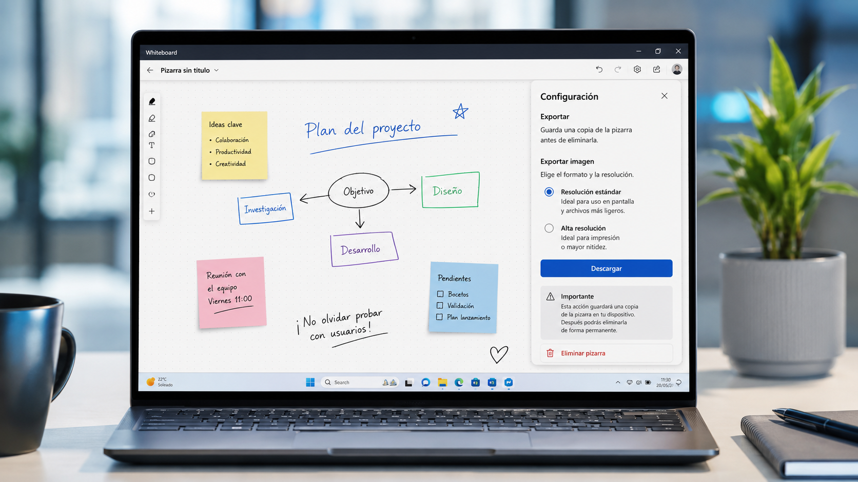 Microsoft Whiteboard seguirá activo, pero dejará fuera a las cuentas personales