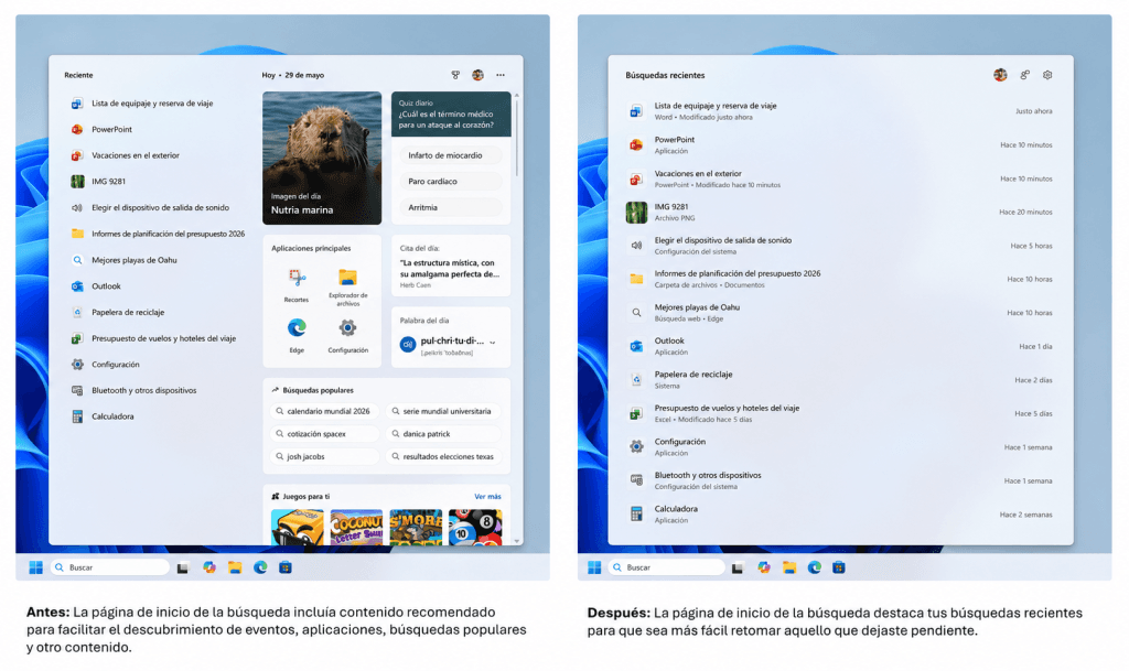 El cambio en la búsqueda en Windows 11