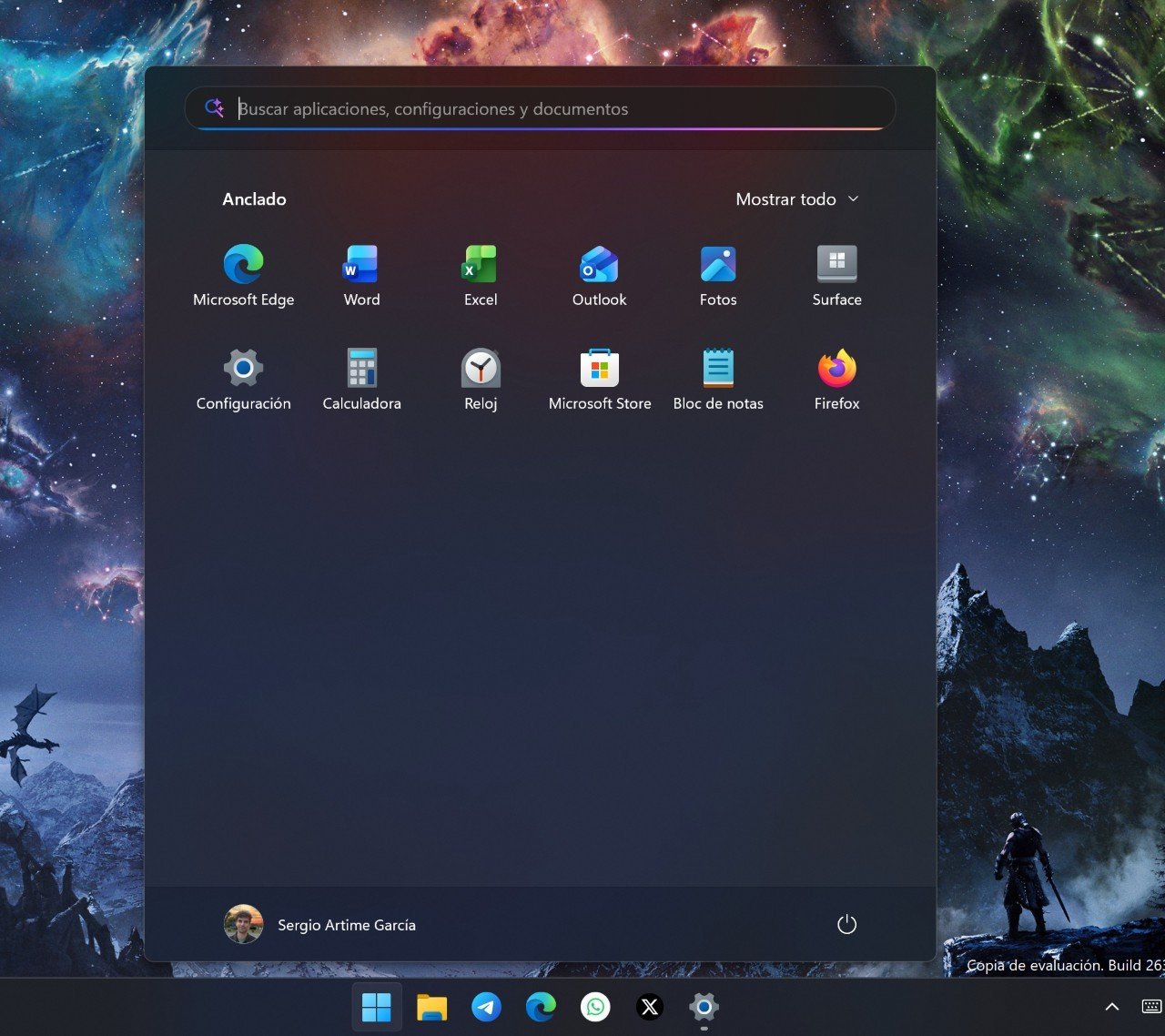 Menú inicio personalizable de Windows 11