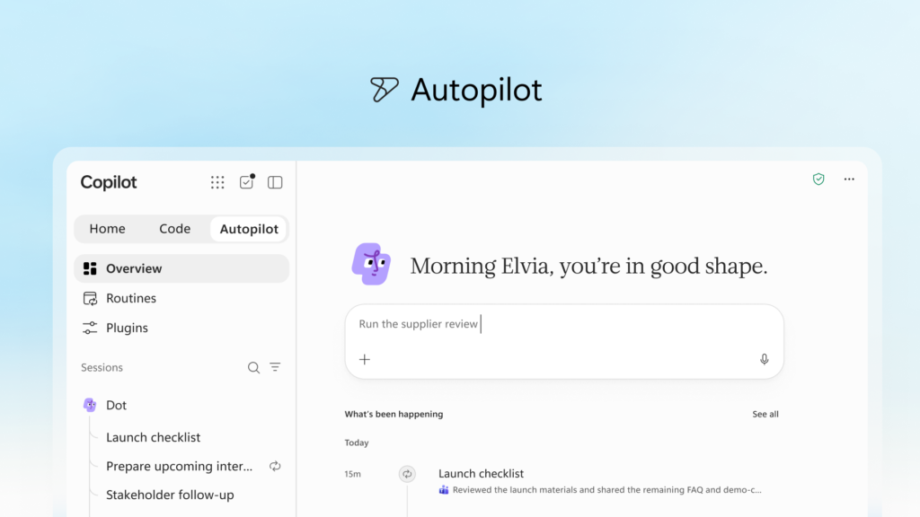 Autopilot en el nuevo Microsoft Copilot