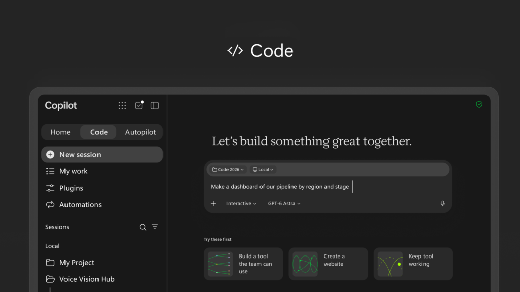 Code y como funciona dentro de Copilot